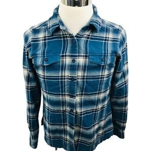 Patagonia Womens Shirt Blue Plaid Long Sleeve 10